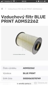 Vzduchový filtr blue print ADM 25262 - 4