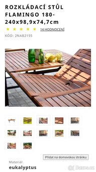 Prodám dreveny zahradni set (rozkl.stul + 8 zidli) - 4