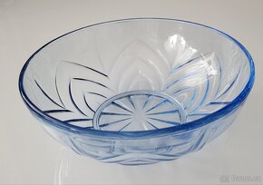 NOVÁ Modrá skleněná mísa se zdobením, 24 cm, - 4