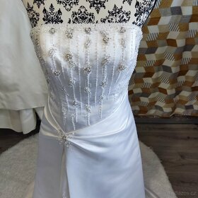 Jednoduché svatební šaty vel. 38/40 - 4