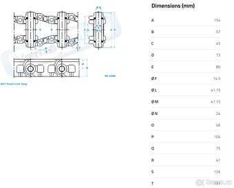 Řetěz na bagr včetně desek 450 mm Bobcat Komatsu - 4
