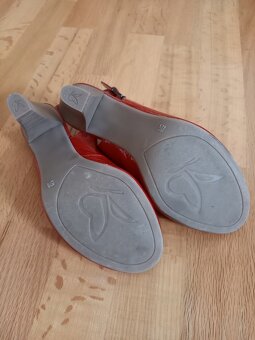 Červené sandály kožené 38,5 - 4