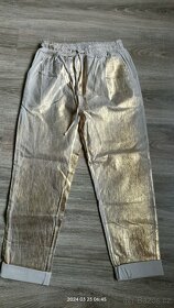Nove trendy kalhoty -zlaté - 4