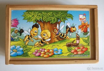 Dřevěné kostky v krabičce,Včelka Mája, 48ks (Bino) - 4