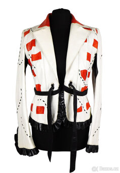 Kožené dámské barevné sako vel. XS - 4