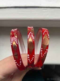 Starožitné bangle - skleněné jablonecké kroužky - 4
