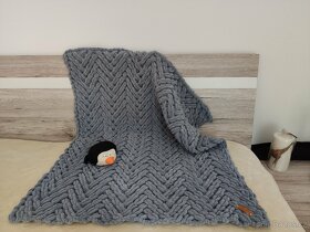 Pletená dětská deka šedá_ - 4