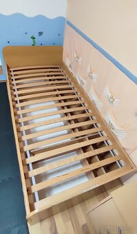 Postel s úložným prostorem, roštem a matrací 90x200 cm - 4