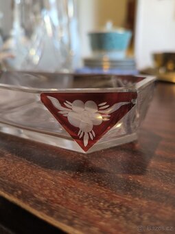 Art deco rubínová dóza a vanička - 4