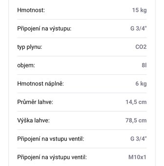 Tlaková lahev CO2 - potravinářské - 4