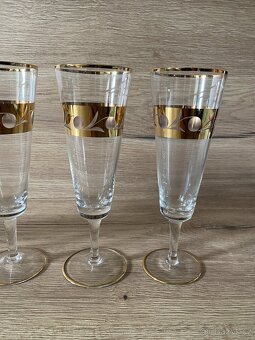 sklenice na sekt flétny na šampaňské retro sklo - 4