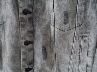 Šedá trhaná riflová bunda džíska - XS, S, M - 4