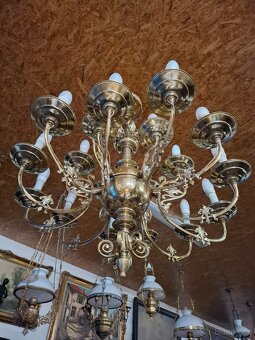 Barokní mosazný lustr FRANCIE 1920 - 4