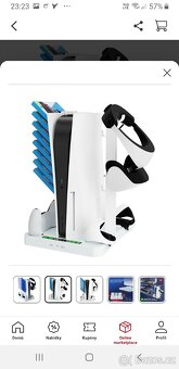 PS5 s mechanikou, 5 her, chladící stojan nabíjecí, top stav - 4