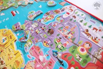 Mapa světa - magnetické vkládací puzzle 92 ks - 4