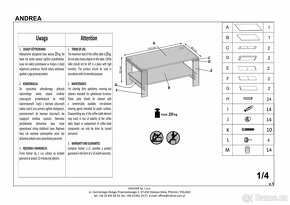 Nový konferenční stolek Andrea bílý 110x60cm, výška 52cm - 4