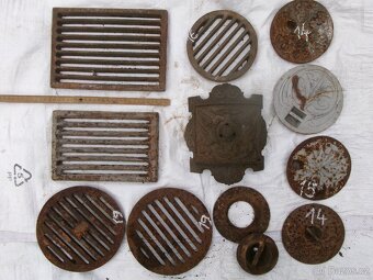 prodám různá stará kamnová dvířka, litinová kamínka bubínek, - 4