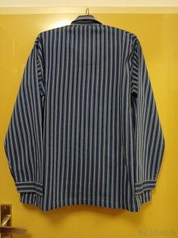 Pánské pyžamo vel. L - XL, plátěné 100% bavlna, proužek - 4