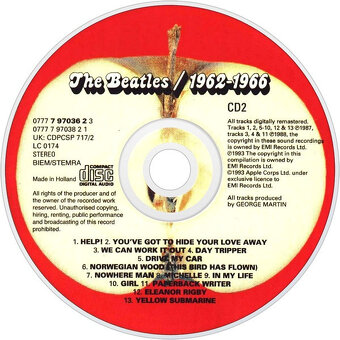 2cd The Beatles – 1962-1966 red album 1993 - 4