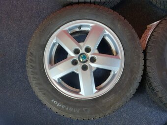 ALU disky Škoda 5x100 R15 se zimními pneu 195/65 R15 - 4