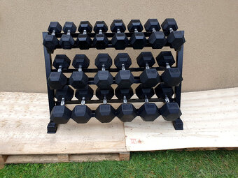 jednoručky činky - HEXA - sada 375kg + STOJAN - 4