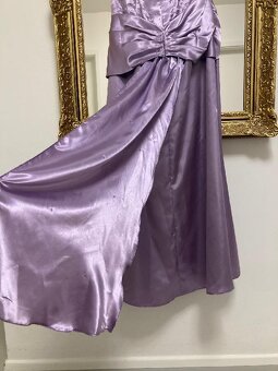 Plesové saténové vyšívané šaty - na větší prsa - Vel. S/M - 4