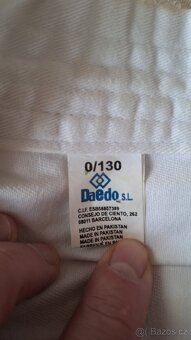 Kimono dětské na karate 130 s bílým páskem 100% bavlna - 4