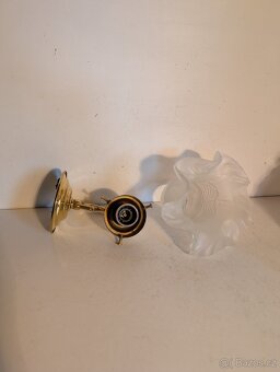 mosazná stará lampa lampička stínidlo zvoneček - 4