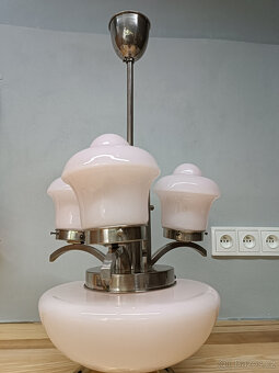 ART DECO LUSTR RŮŽOVÉ STÍNIDLA ZMRZLINA - 4