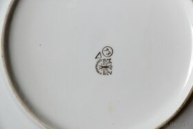 Hnědý vintage talíř zlacený s motivem "Tři Grácie" - 4