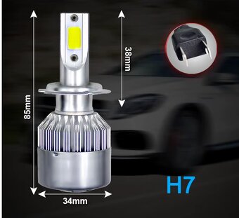Prodám 2 ks autožárovek Led H7 C6 do světlometů - 4