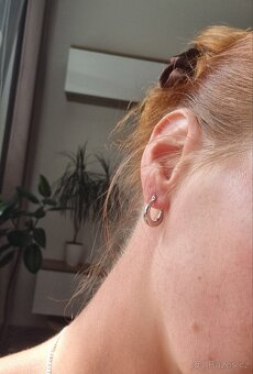 Nové dámské stříbrné náušnice Kulaté 925 kroužky kruhy - 4