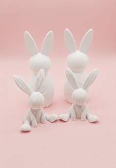 Designový 3d králík, velikonoční ozdoby - 4