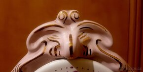 Porcelánové hodiny zlacené - 4