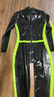 Latexovy catsuit - zeleno/čierný - 4