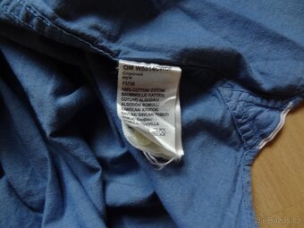 pánská Wrangler sv.modrá košile plátno, dl.ruk, puntík, ba L - 4
