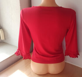 Červená halenka, tričko s mašličkami M - XL - 4