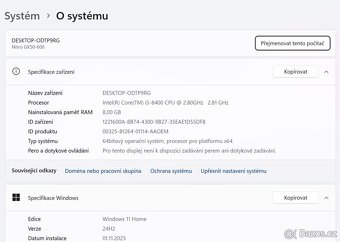 ⬇️HERNÍ PC ACER NITRO i5 8400,GTX 1060 6 GB,512 GB SSD,WIFI - 4