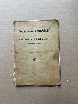 ŠKODA 420 POPULAR seznam součástí - 4