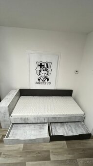 Prodám postel s úložným prostorem 90x200 + matrace - 4