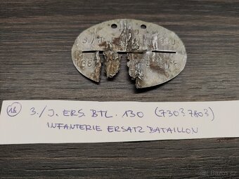ID vojenská osobní známka Wehrmacht 3./J. Ers. Btl. 130 - 4