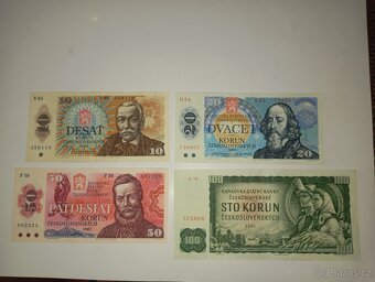 BANKOVKY 80. LÉTA, 4 RŮZNÉ NOMINÁLY - 4