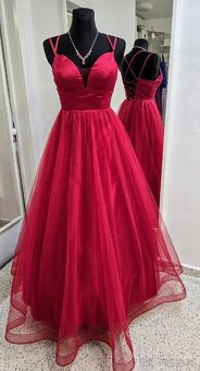 NOVÉ plesové šaty TŘPYTIVÉ MODRÉ - 4