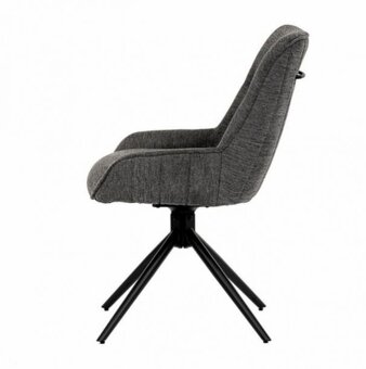 Židle jídelní, šedá s otočnou funkcí - 4