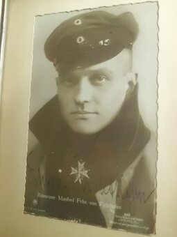 UNIKÁT Podepsaná Pohlednice v Rámu - MANFRED VON RICHTHOFEN - 4