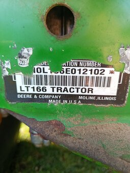 John Deere lt166 twin 16hp Tlakově mazaný - 4