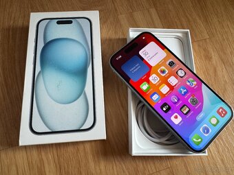 Nový iPhone 15 256GB Blue,faktura,záruka,komplet - 4