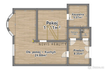 Pronájem, byt 1+1, 56 m², Denisovo nábřeží - 4