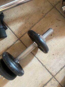 Jednoruční činky a osa, 71kg závaží - 4