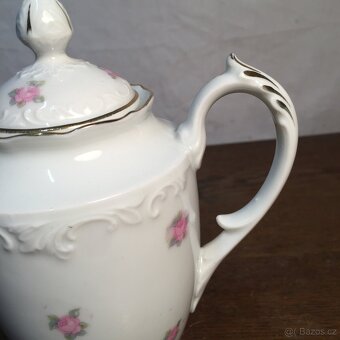 Konvice a cukřenka s kvítky Schlaggenvald Slavkov 1918 - 4